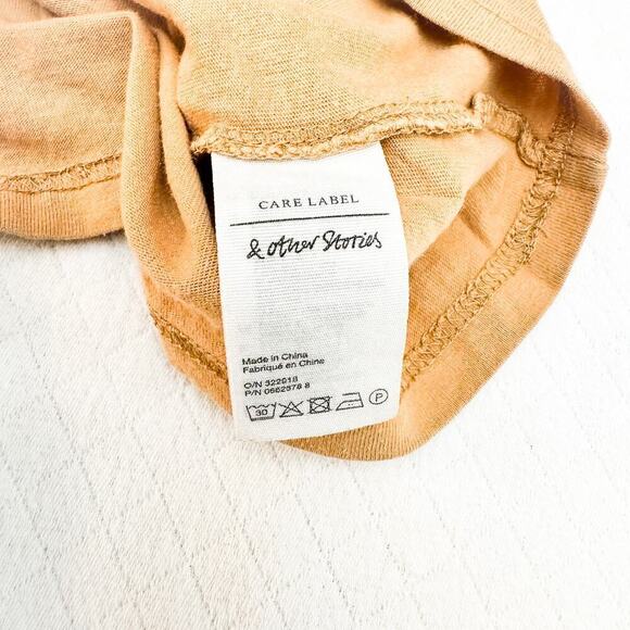 & Other Stories Black Trimmed Tan Baseball T-Shirt Size 0 - Picture 4 of 6